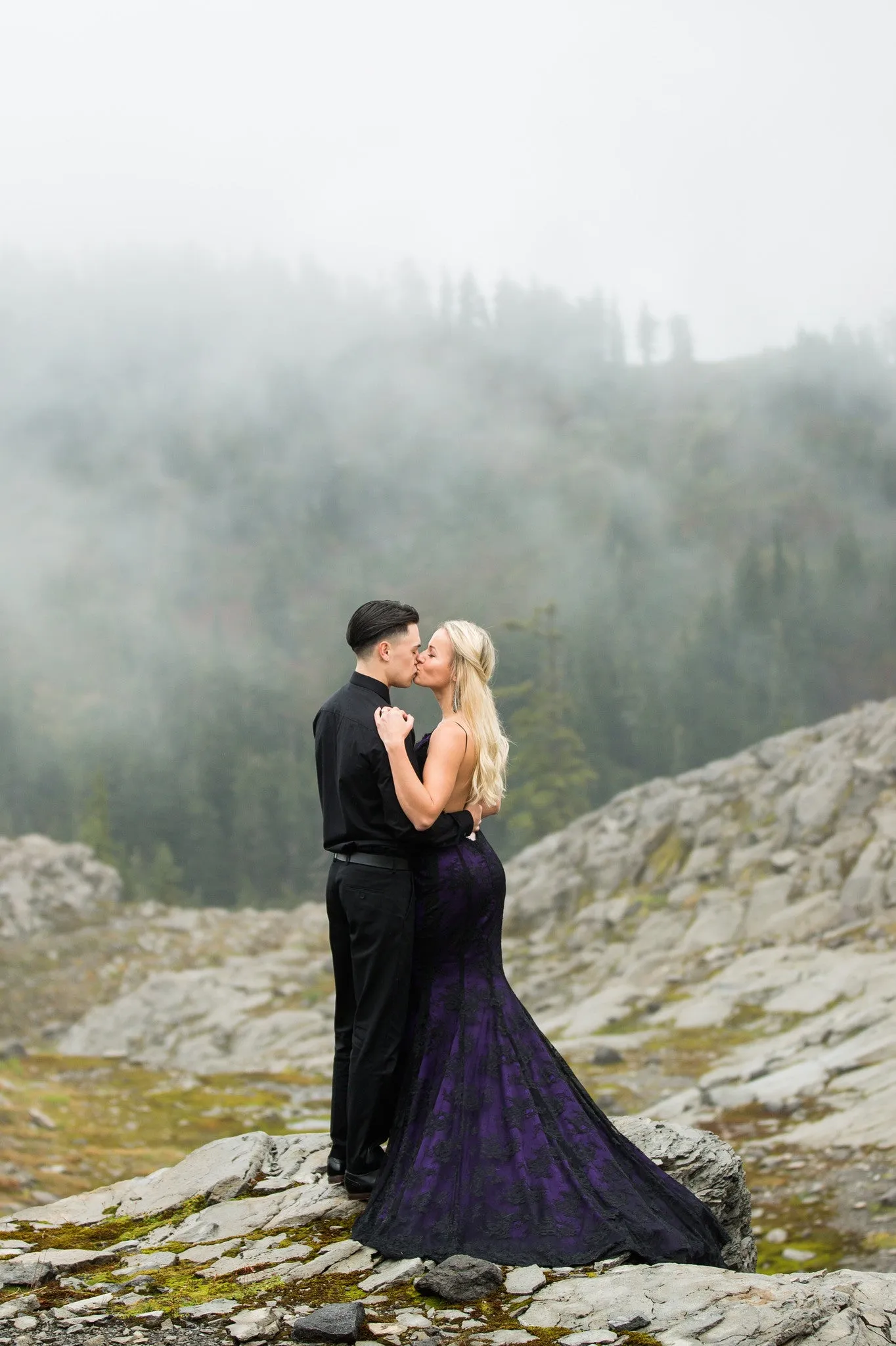 Detachable Black and Purple Gown (#Maia )