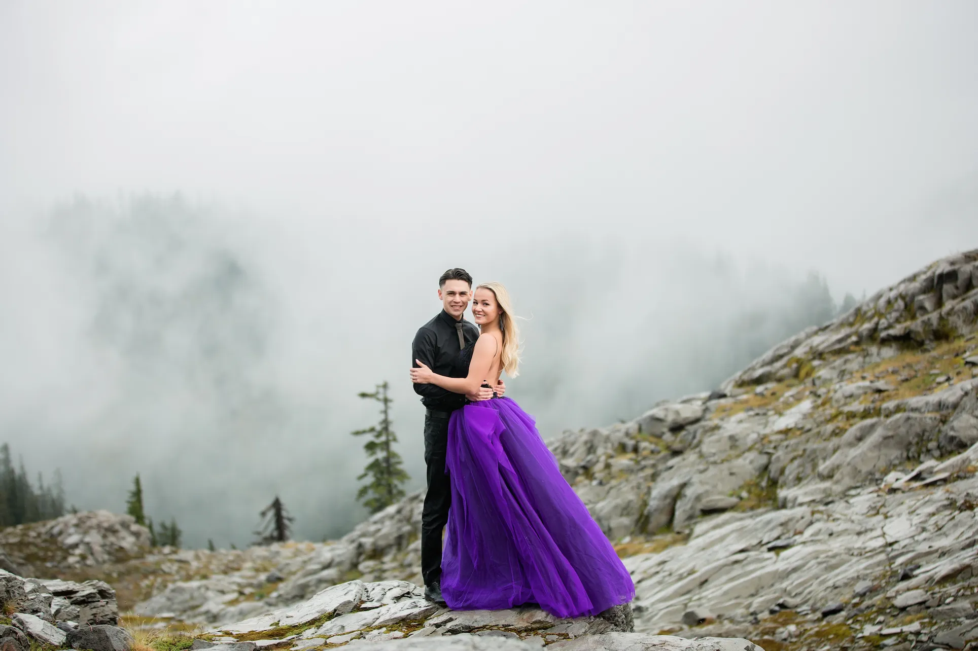 Detachable Black and Purple Gown (#Maia )