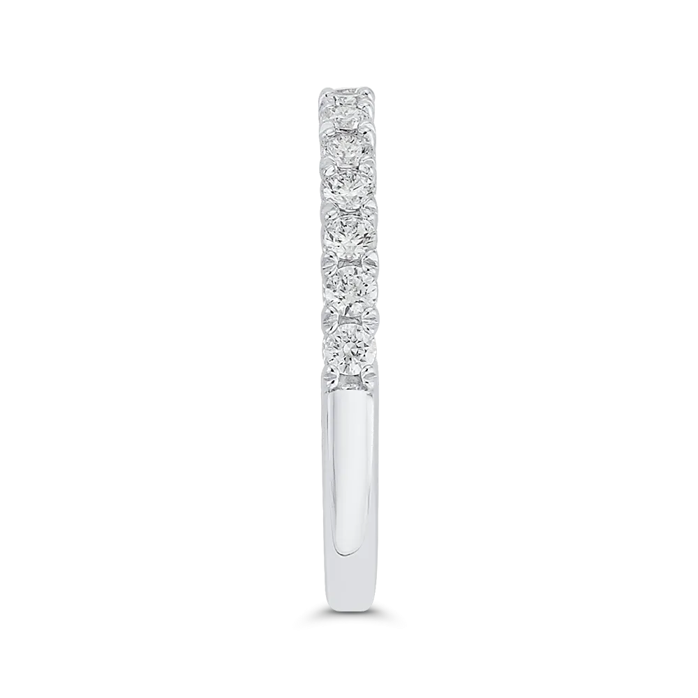 Diamond Half-Eternity Wedding Band in 14K White Gold