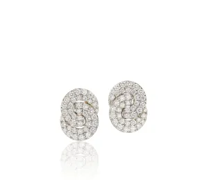 Diamond Mini Double Interlocking Stud Earrings