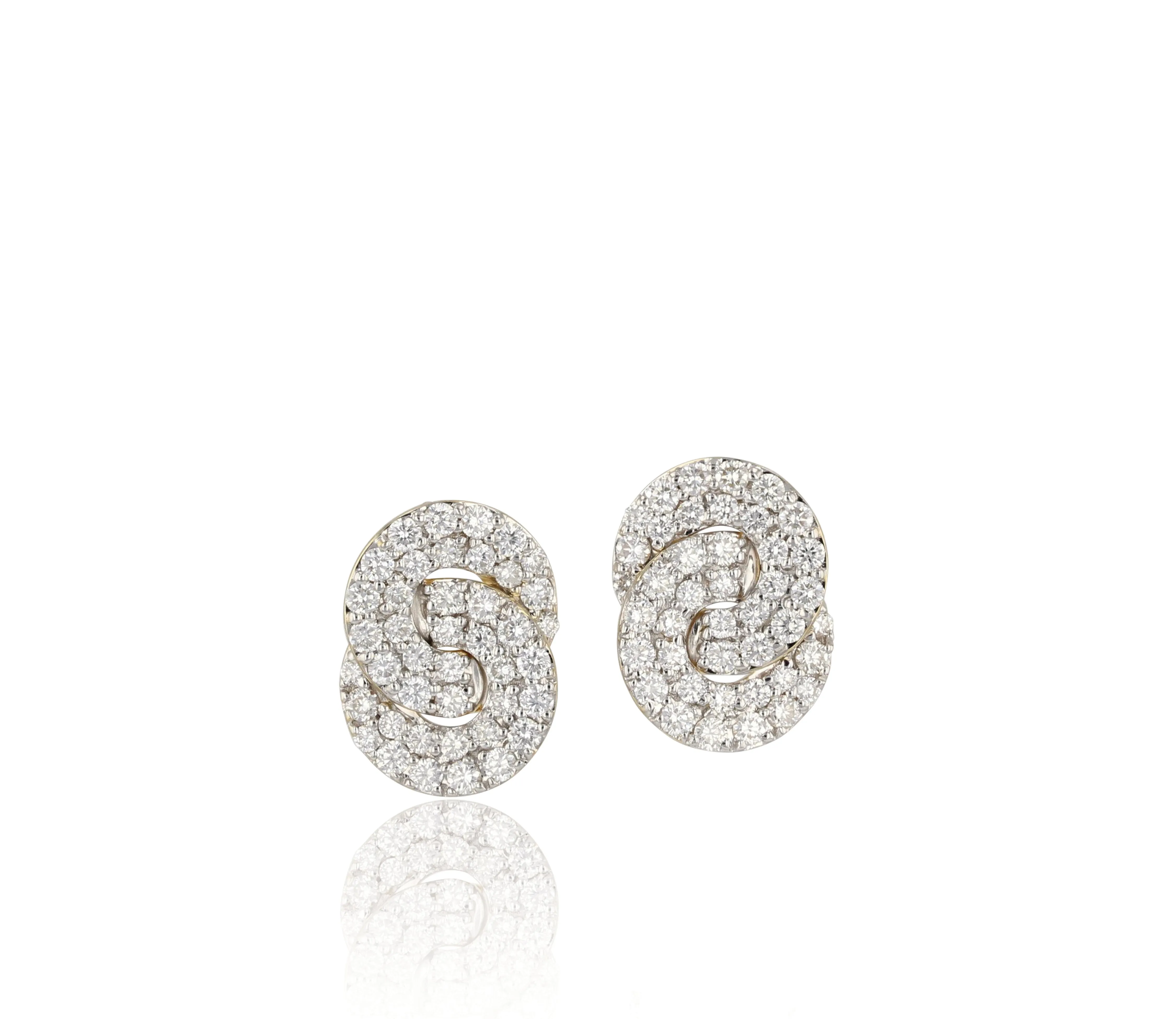 Diamond Mini Double Interlocking Stud Earrings