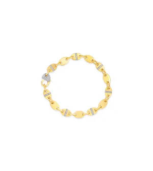 Diamond Oval Link Bracelet