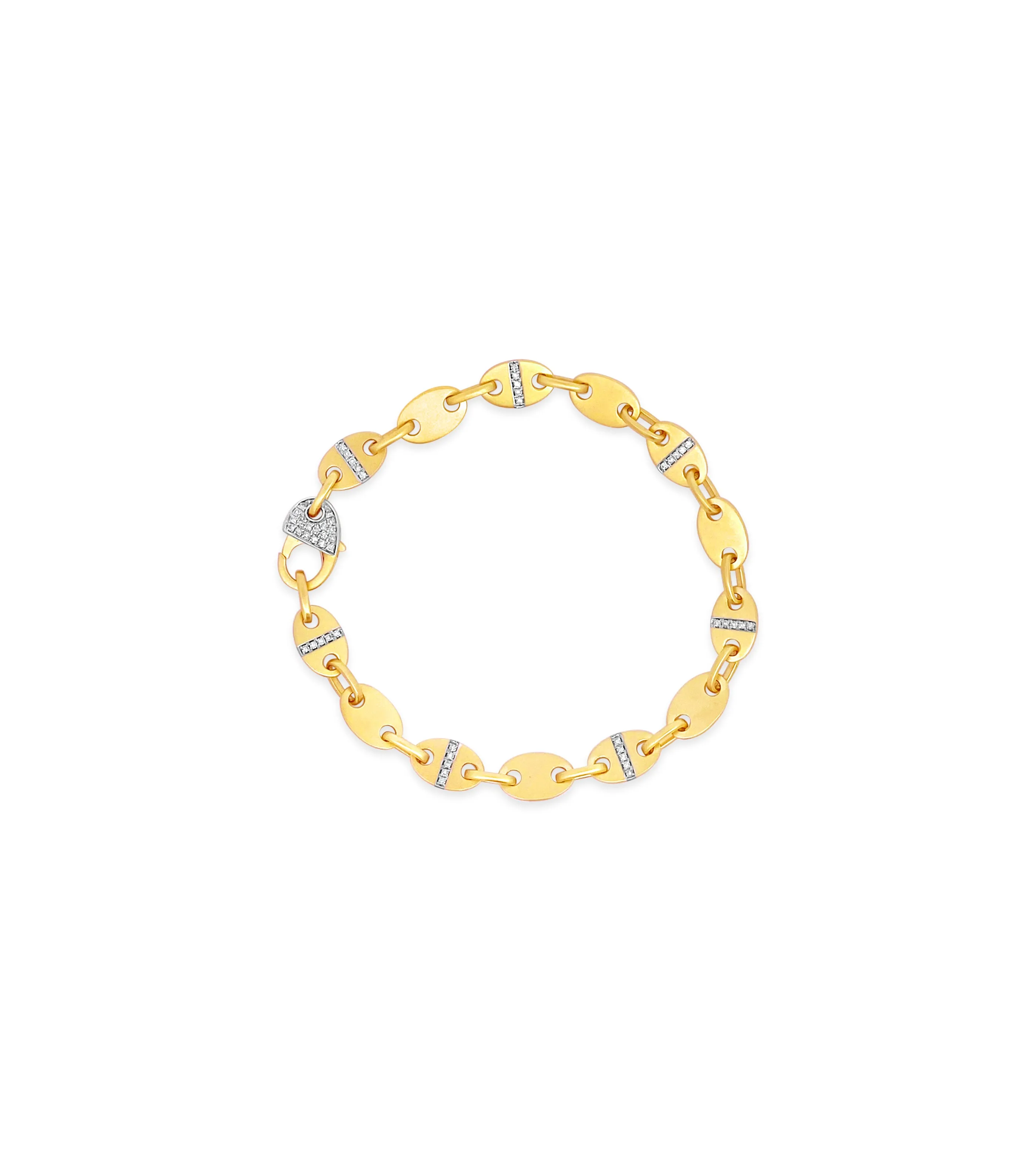 Diamond Oval Link Bracelet