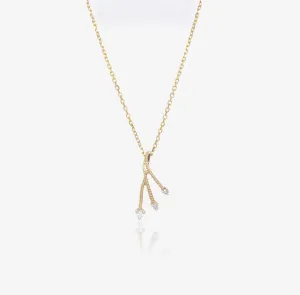 Diamond Spray Yellow Gold Pendant