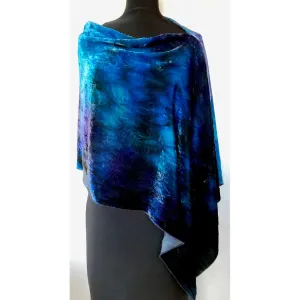 Doshi Poncho, Winsome,Velvet, Blueberry, OS Fits S-XL