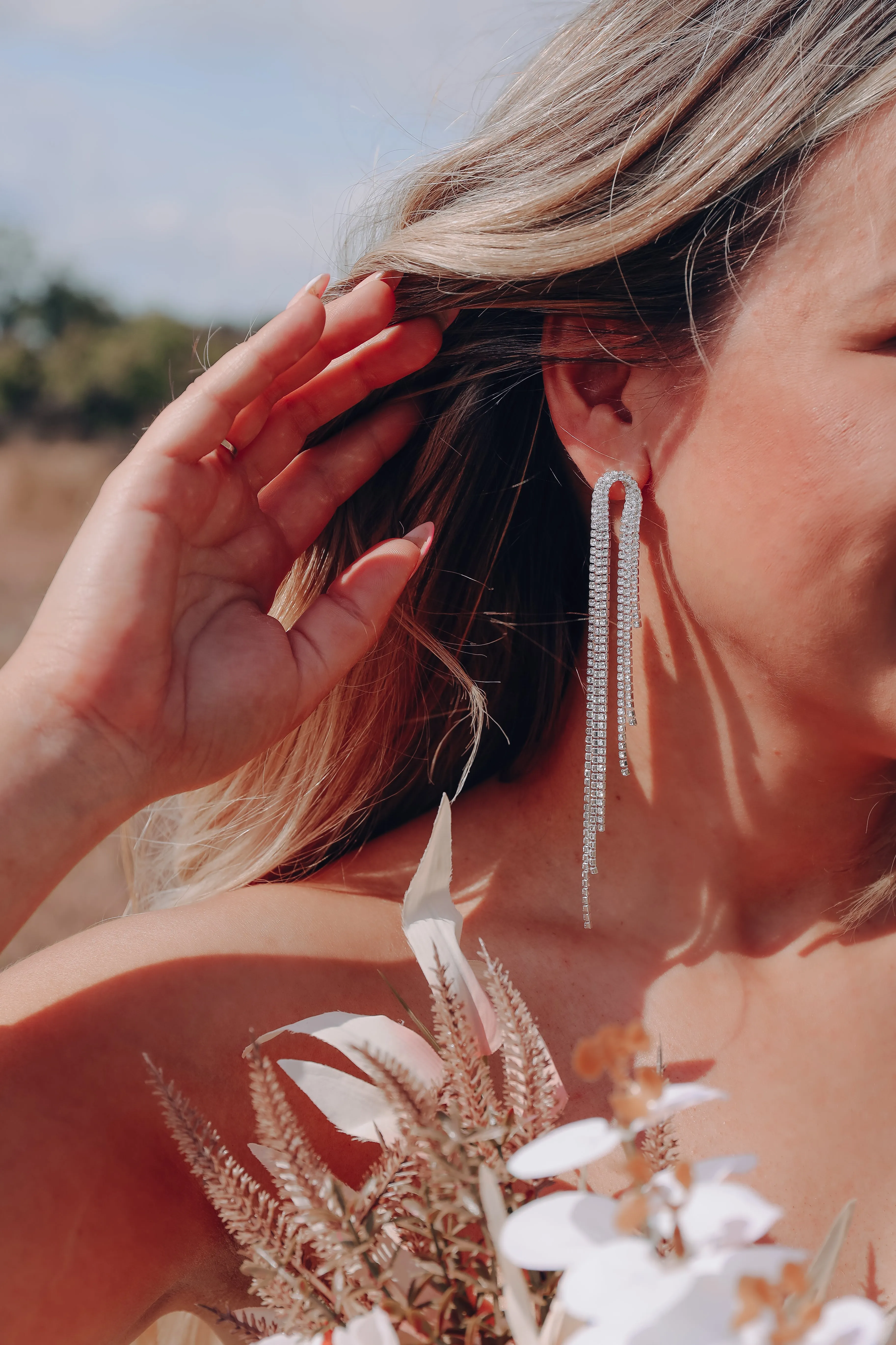 Dripping Diamonds Earrings - Silver