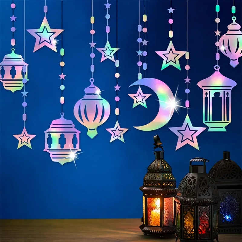 Eid Symphony Star Moon Charm Pull Flower: Muslim Ramadan Home Decoration Pendant