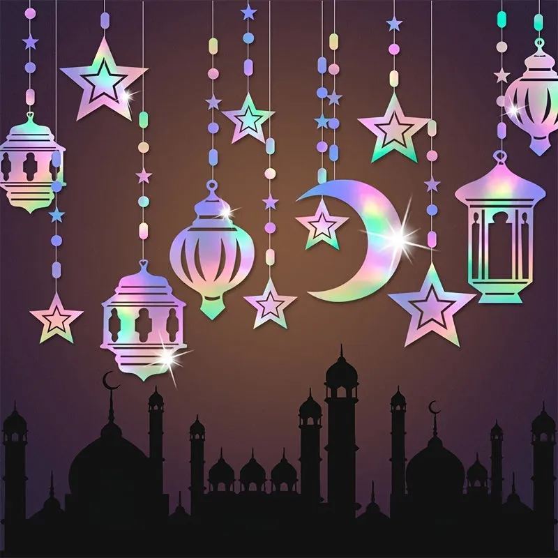 Eid Symphony Star Moon Charm Pull Flower: Muslim Ramadan Home Decoration Pendant