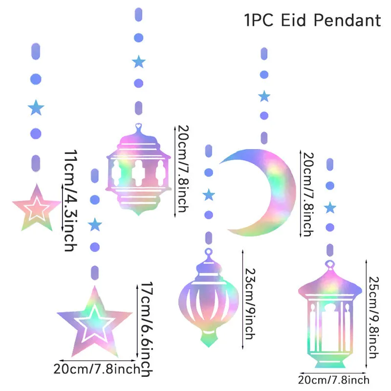 Eid Symphony Star Moon Charm Pull Flower: Muslim Ramadan Home Decoration Pendant