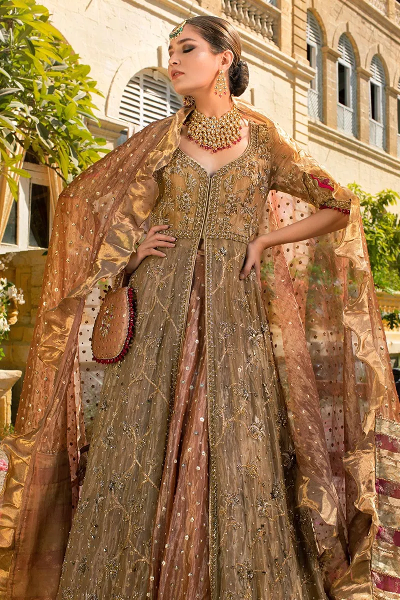 Embellished Bridal Golden Lehenga Combination #BN1262