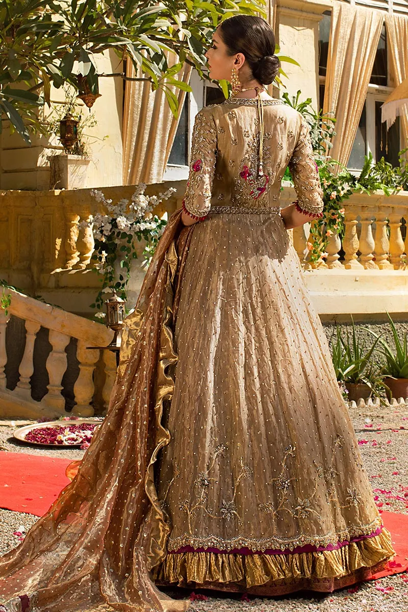 Embellished Bridal Golden Lehenga Combination #BN1262