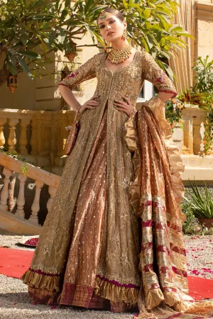 Embellished Bridal Golden Lehenga Combination #BN1262