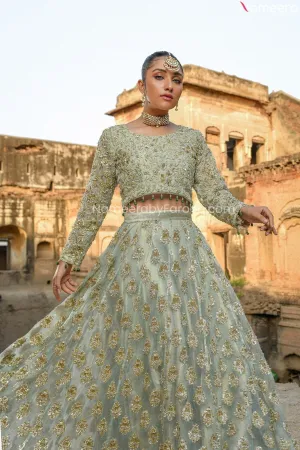 Embellished Ghagra Choli Wedding Dress in Ivory #BN1018