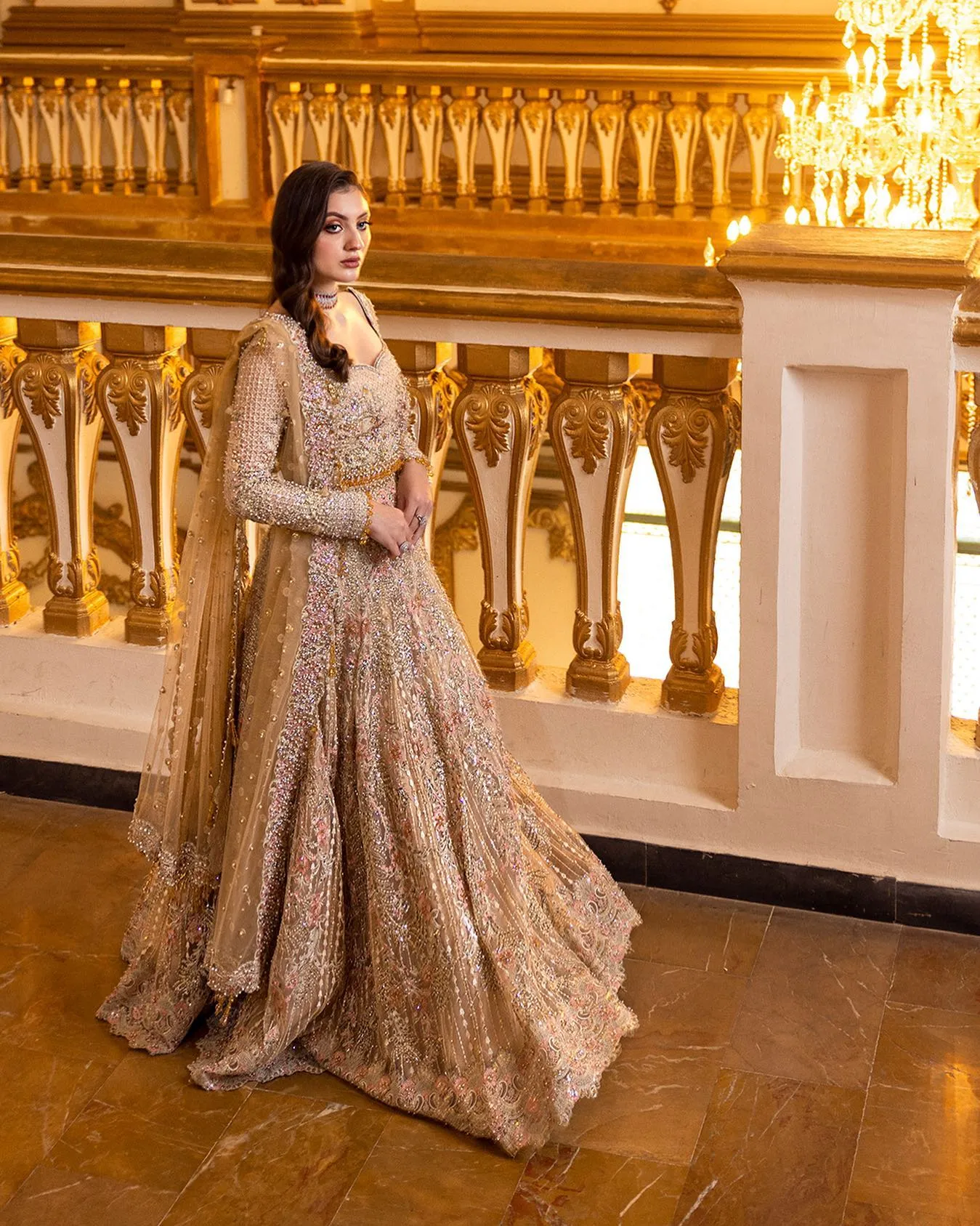 Embellished Lehenga and Choli Pakistani Bridal Dress