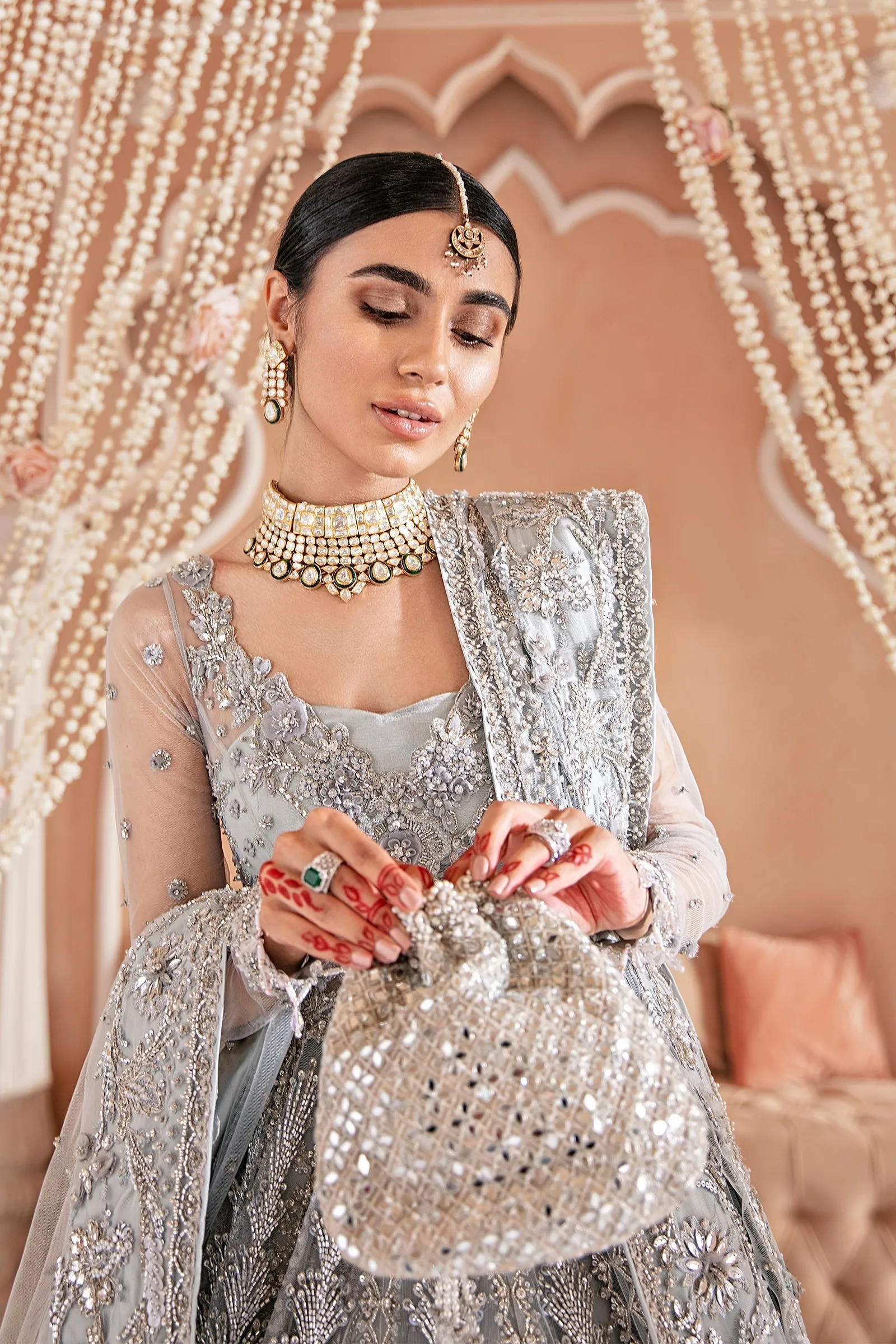 Embellished Lehenga and Kameez Pakistani Wedding Dress