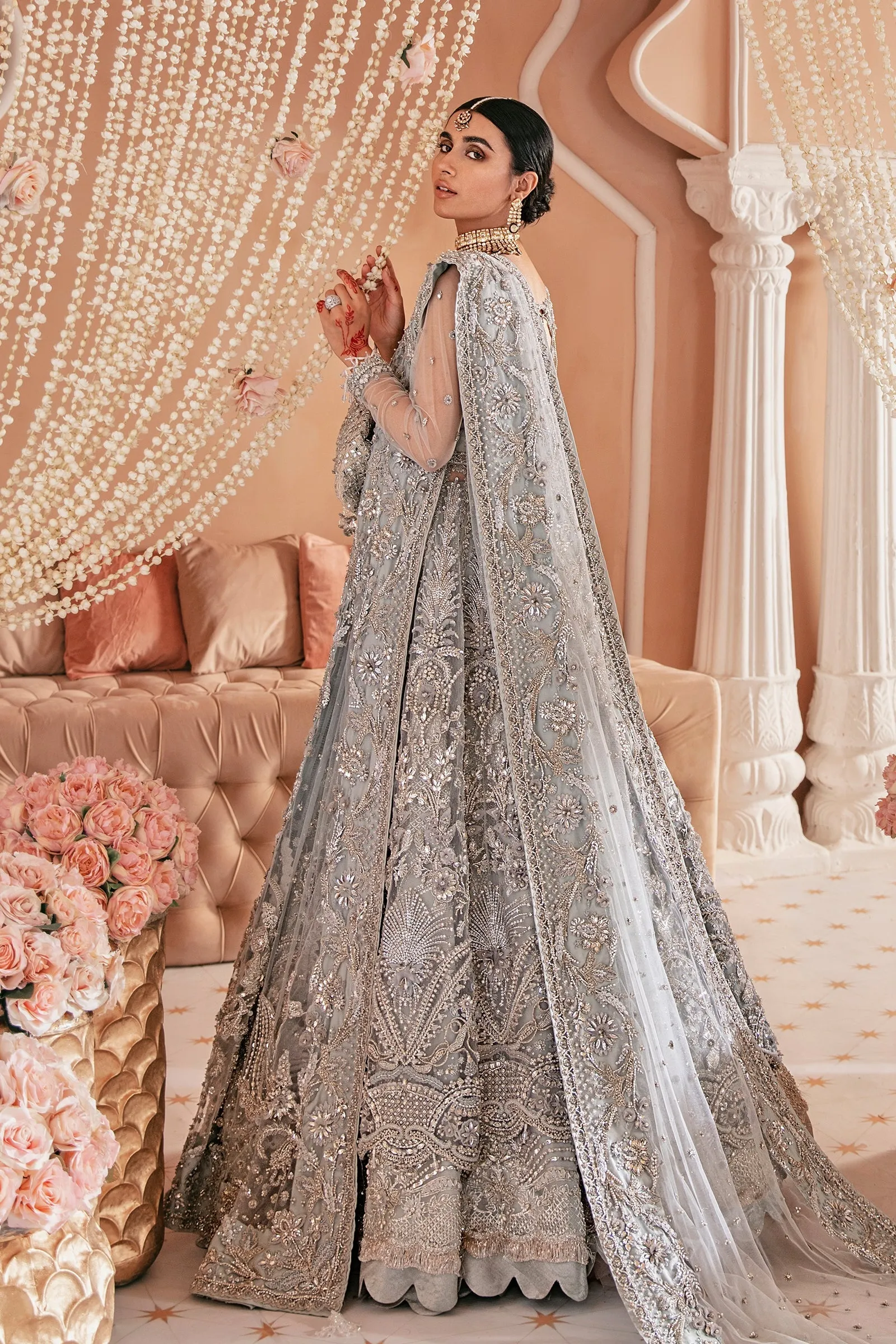Embellished Lehenga and Kameez Pakistani Wedding Dress