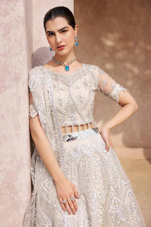 Embellished White Bridal Lehenga Choli and Dupatta