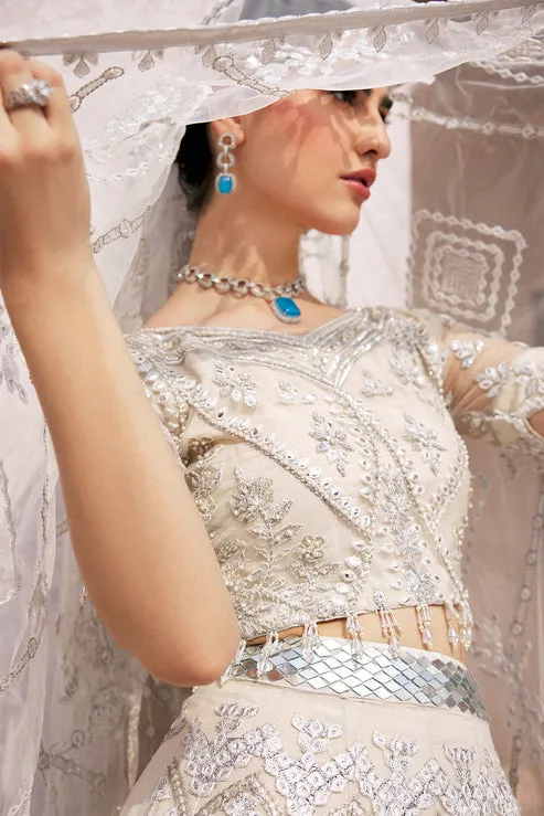 Embellished White Bridal Lehenga Choli and Dupatta