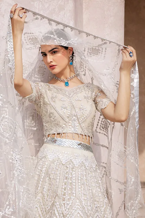 Embellished White Bridal Lehenga Choli and Dupatta