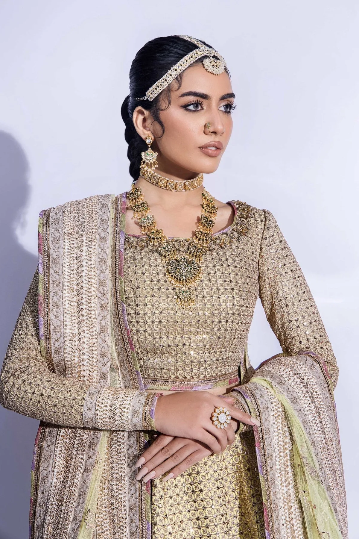 Embroidered Lehenga Choli Dupatta Bridal Wedding Dress