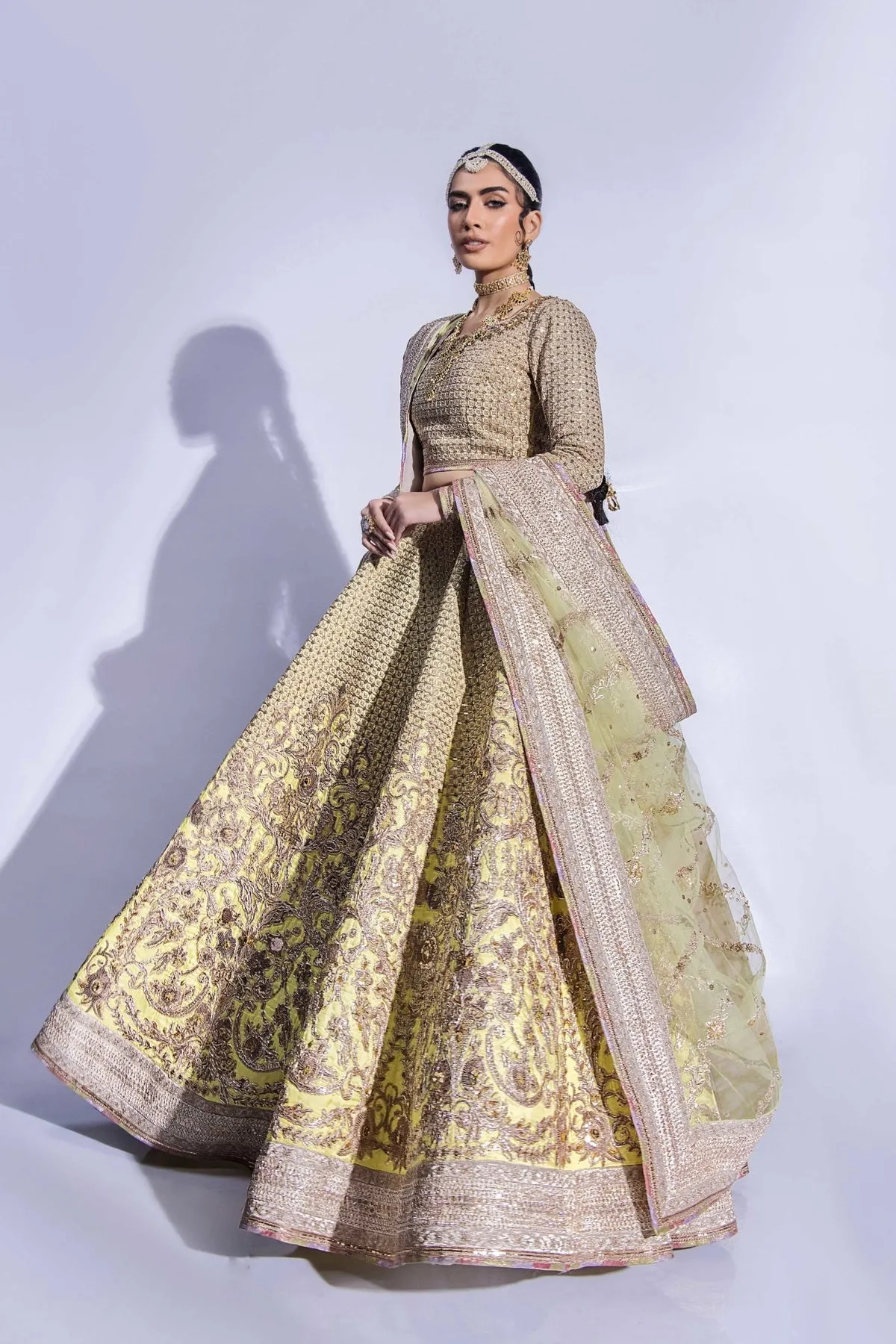 Embroidered Lehenga Choli Dupatta Bridal Wedding Dress