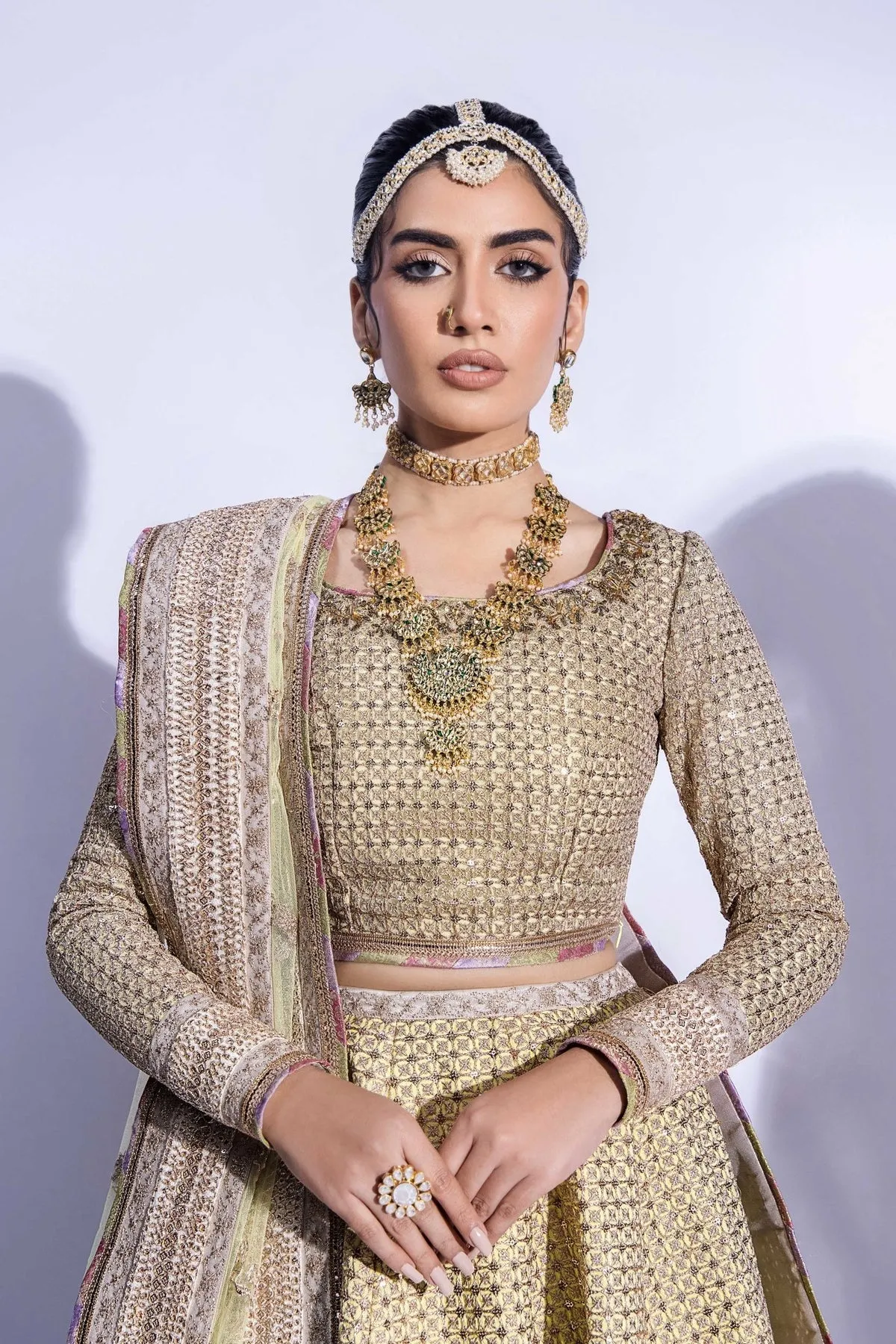 Embroidered Lehenga Choli Dupatta Bridal Wedding Dress