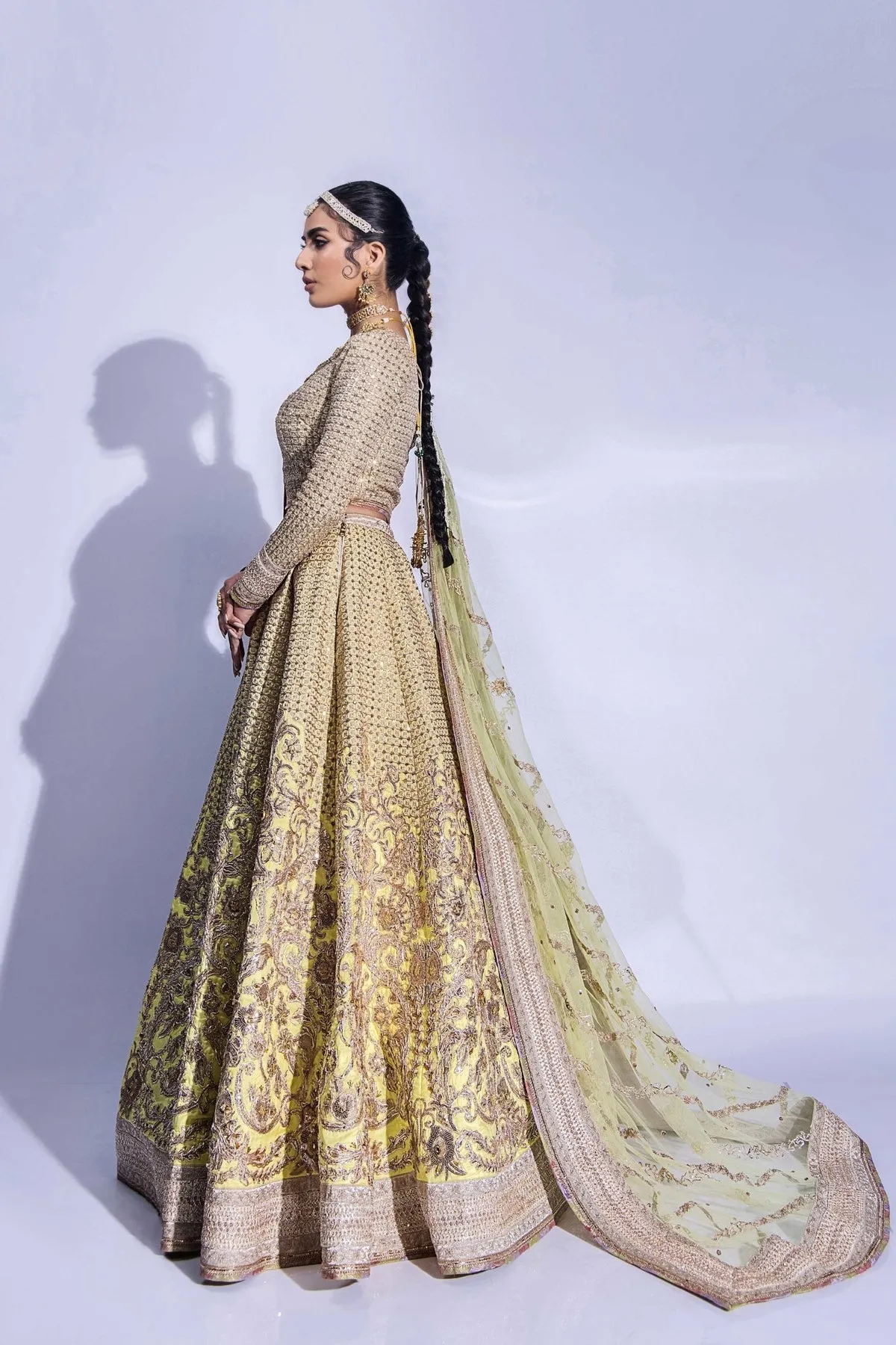 Embroidered Lehenga Choli Dupatta Bridal Wedding Dress