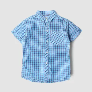 Enchanting Blue Themed Stylish Boys Casual Shirt