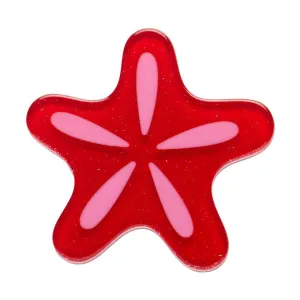 Erstwilder Red Starfish Simplified Mini Brooch