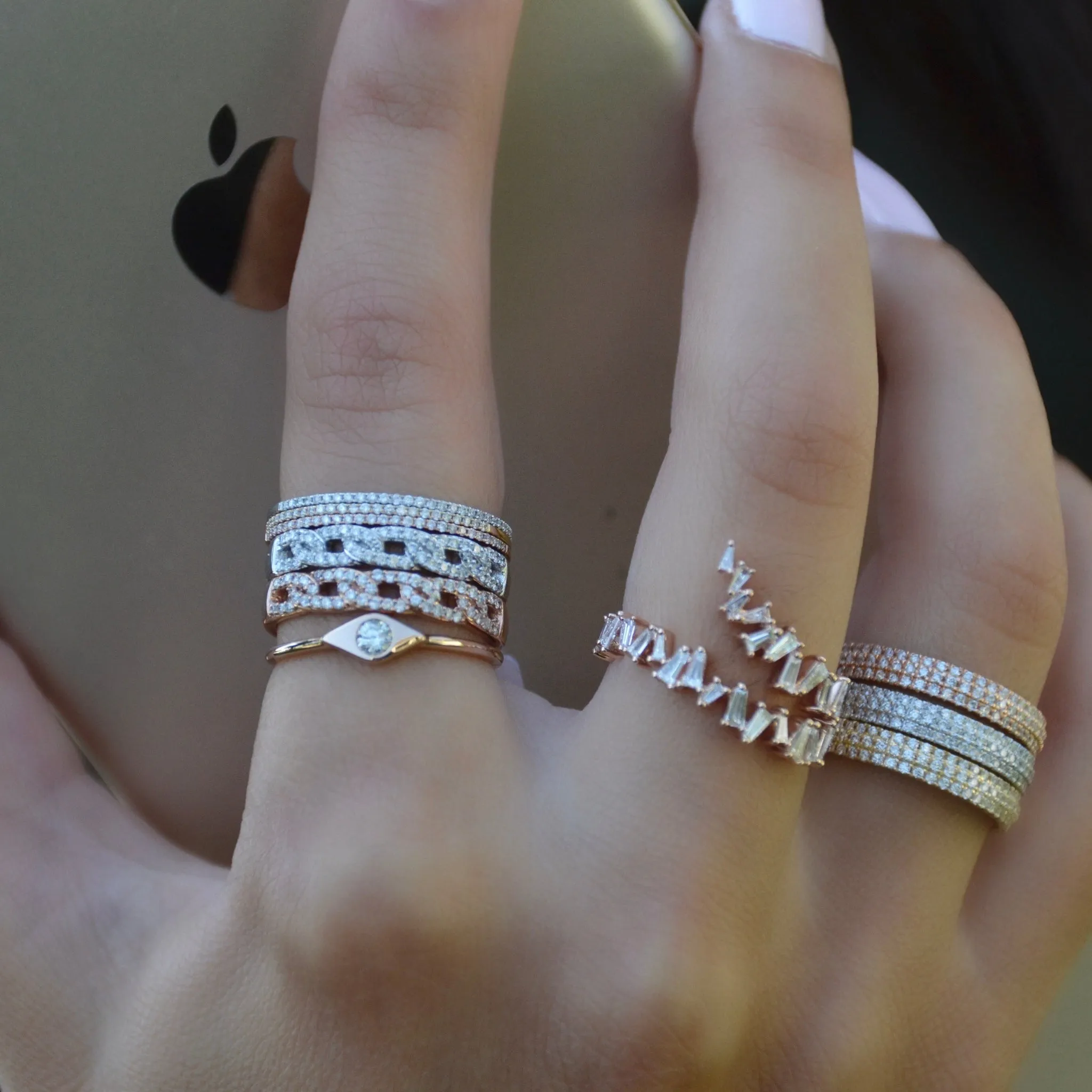 Evil Eye Diamond Ring