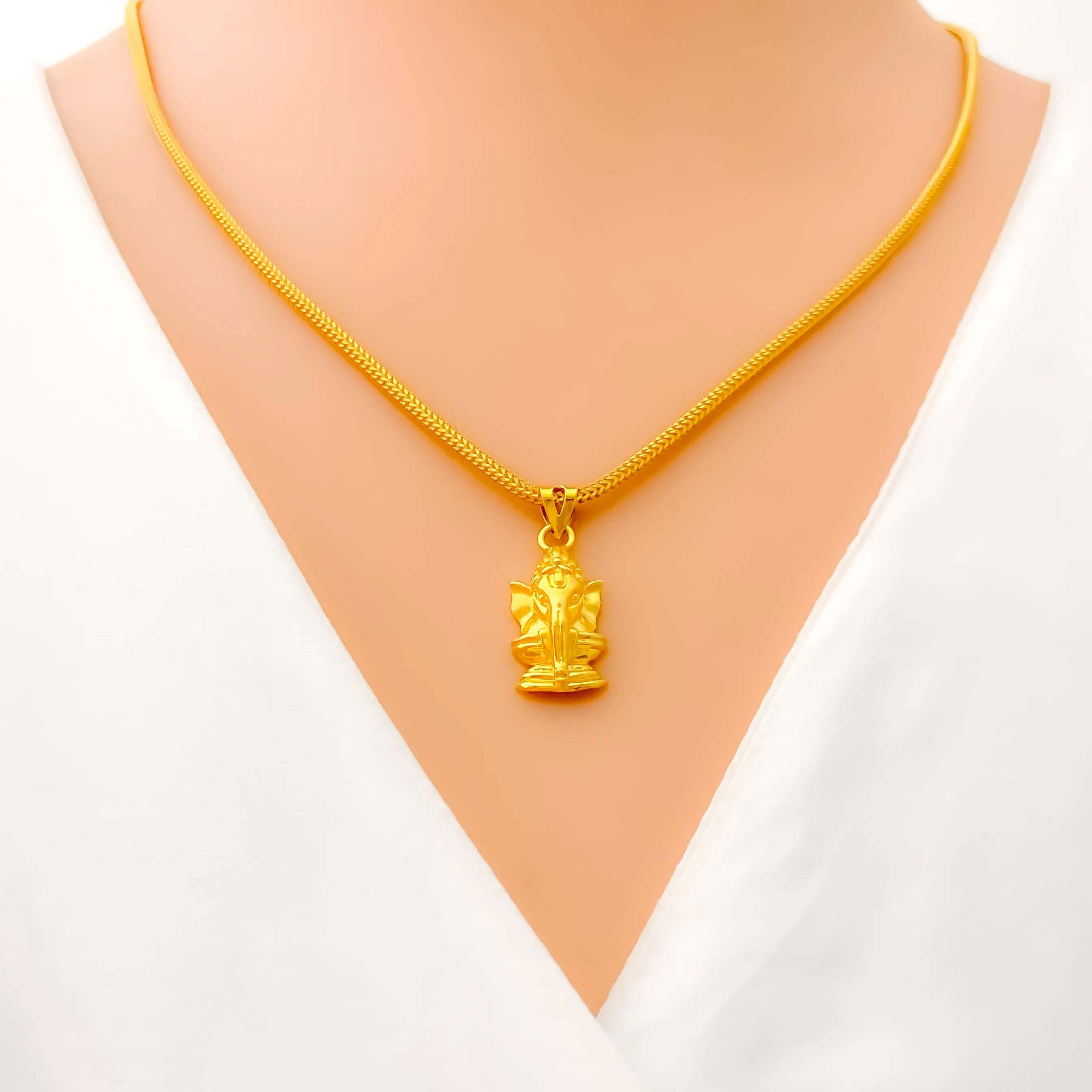 Exquisite Charming 22k Gold Baby Ganesh Pendant