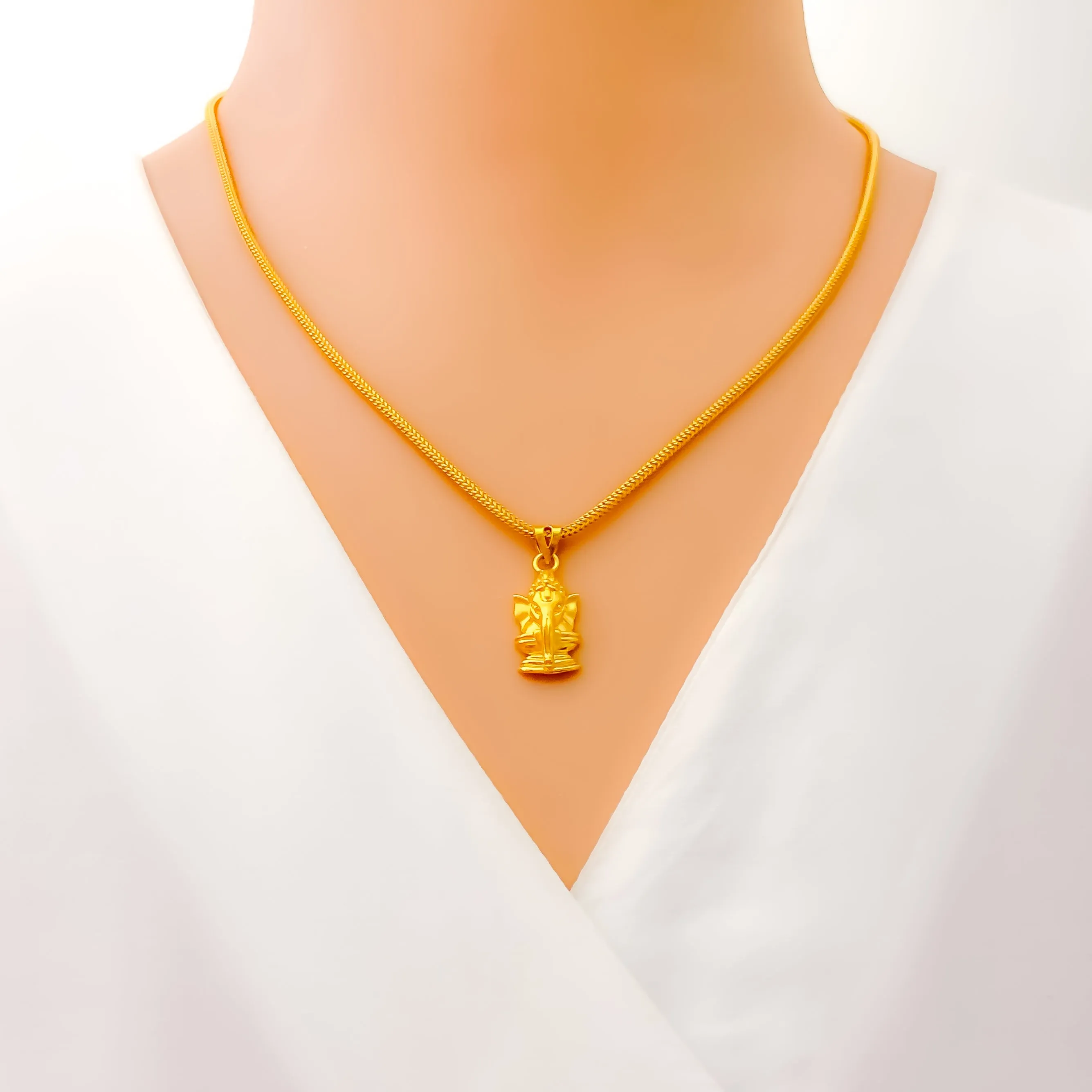 Exquisite Charming 22k Gold Baby Ganesh Pendant