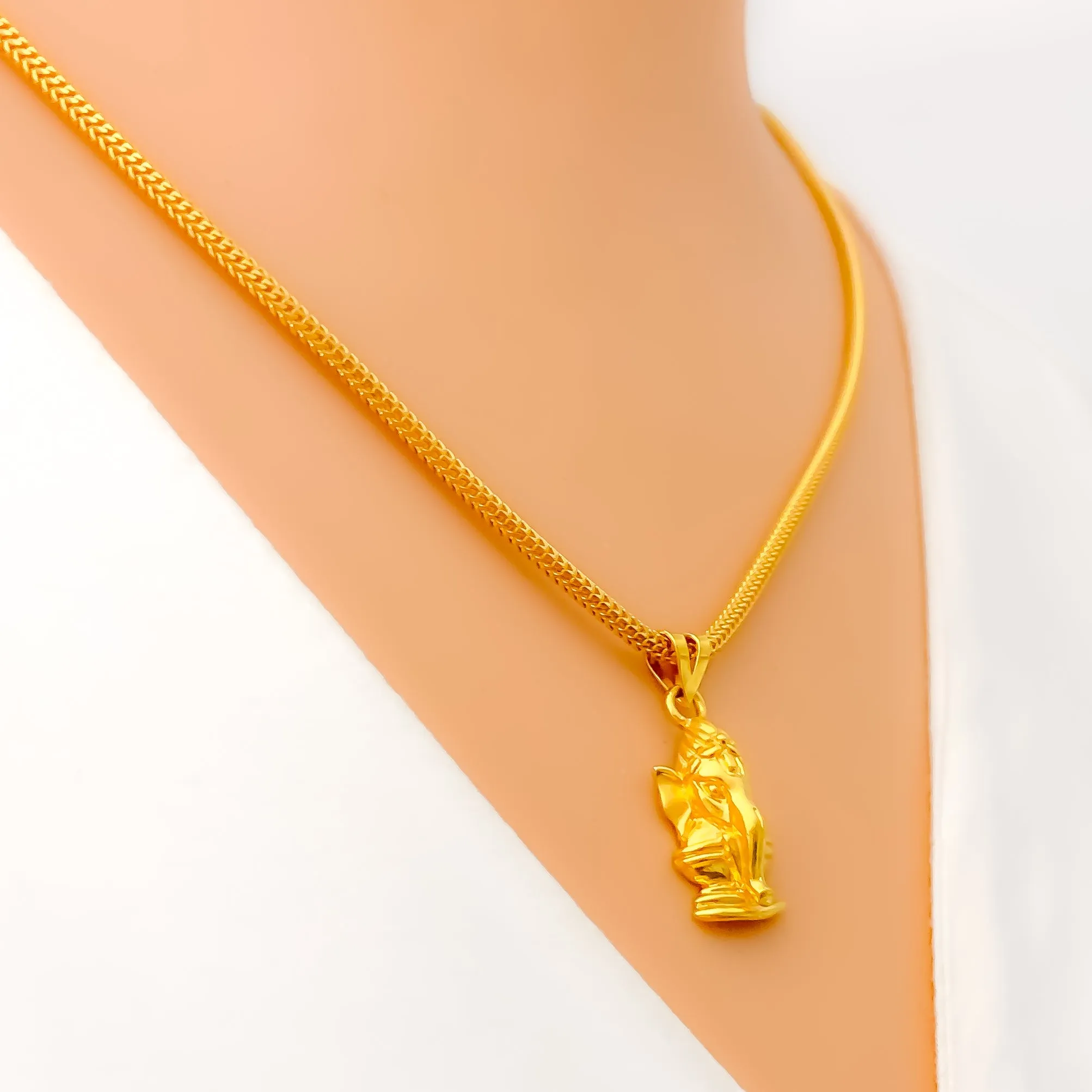 Exquisite Charming 22k Gold Baby Ganesh Pendant