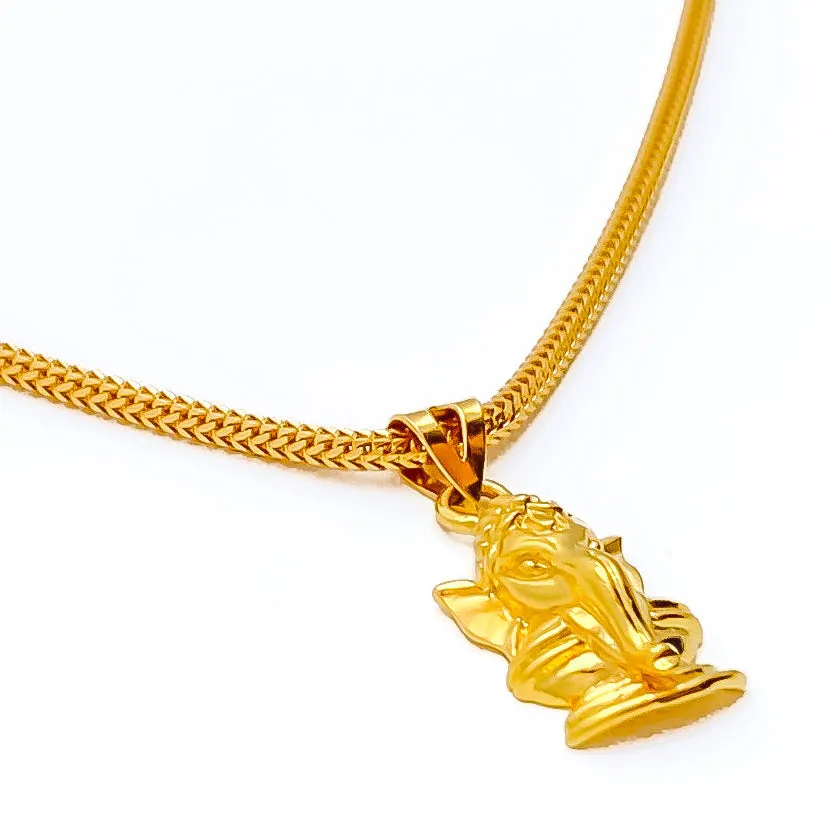 Exquisite Charming 22k Gold Baby Ganesh Pendant