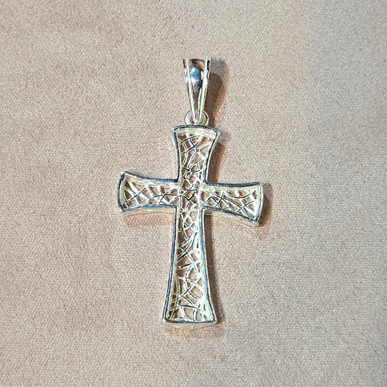 Exquisite Italian 925 Sterling Silver Cross Pendant Charm