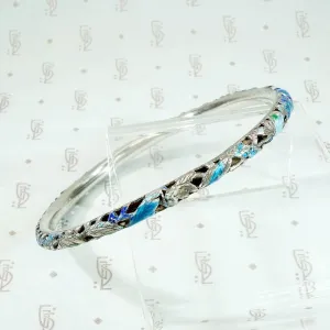 Exquisite Pierced & Enameled Chinese Bangle