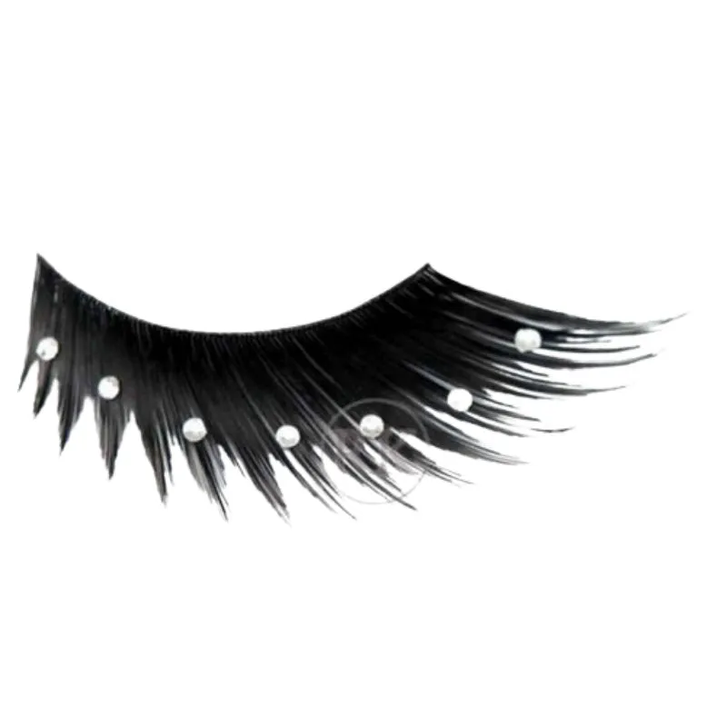 Eyelashes - Black w/Crystals