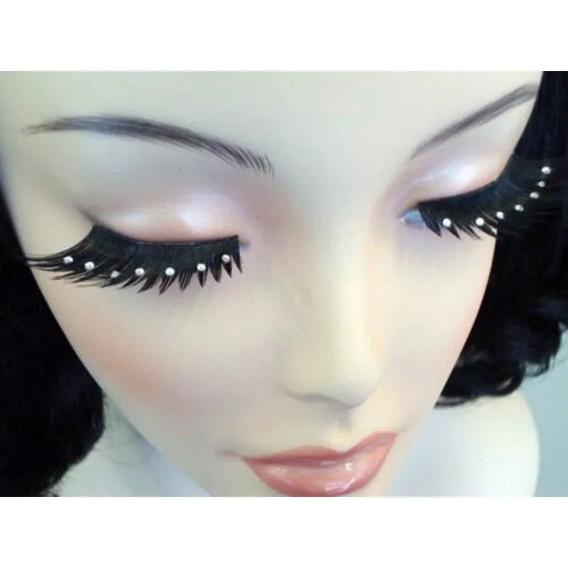 Eyelashes - Black w/Crystals