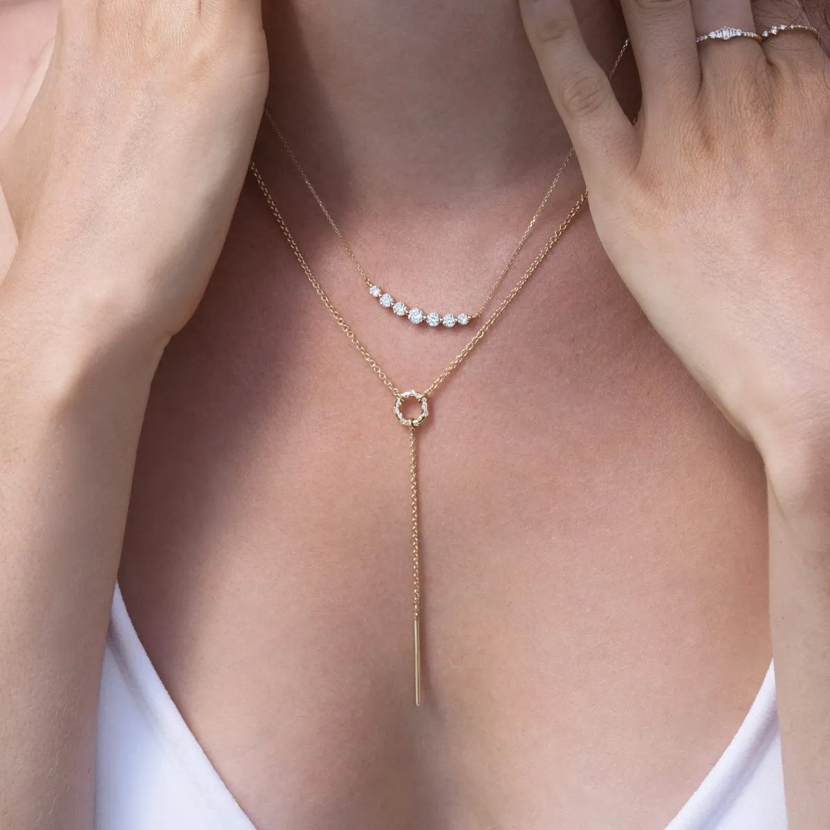 Floating Lab-Grown White Diamond Necklace