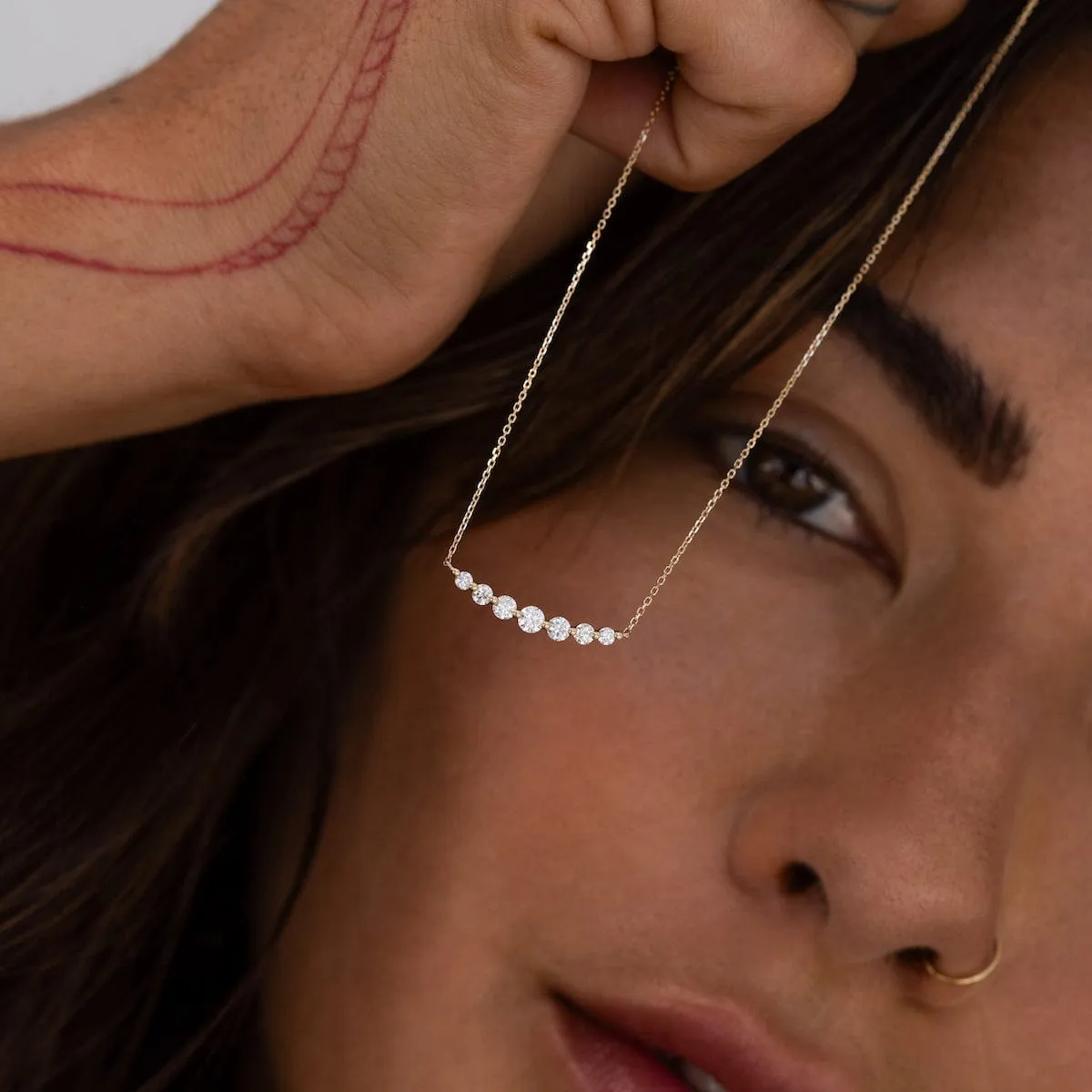 Floating Lab-Grown White Diamond Necklace