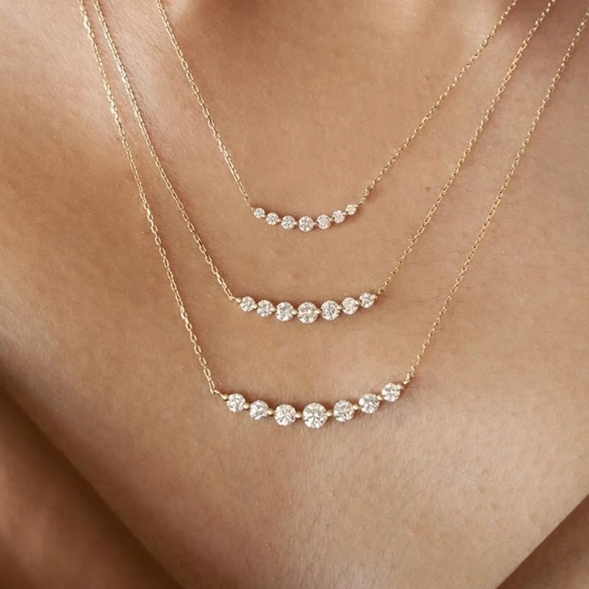 Floating Lab-Grown White Diamond Necklace