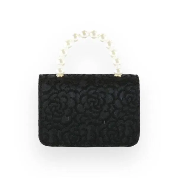Floral Brocade Fabric Purse w/ Applique