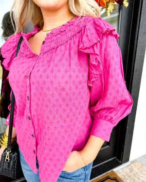 Flounce Top in Berry