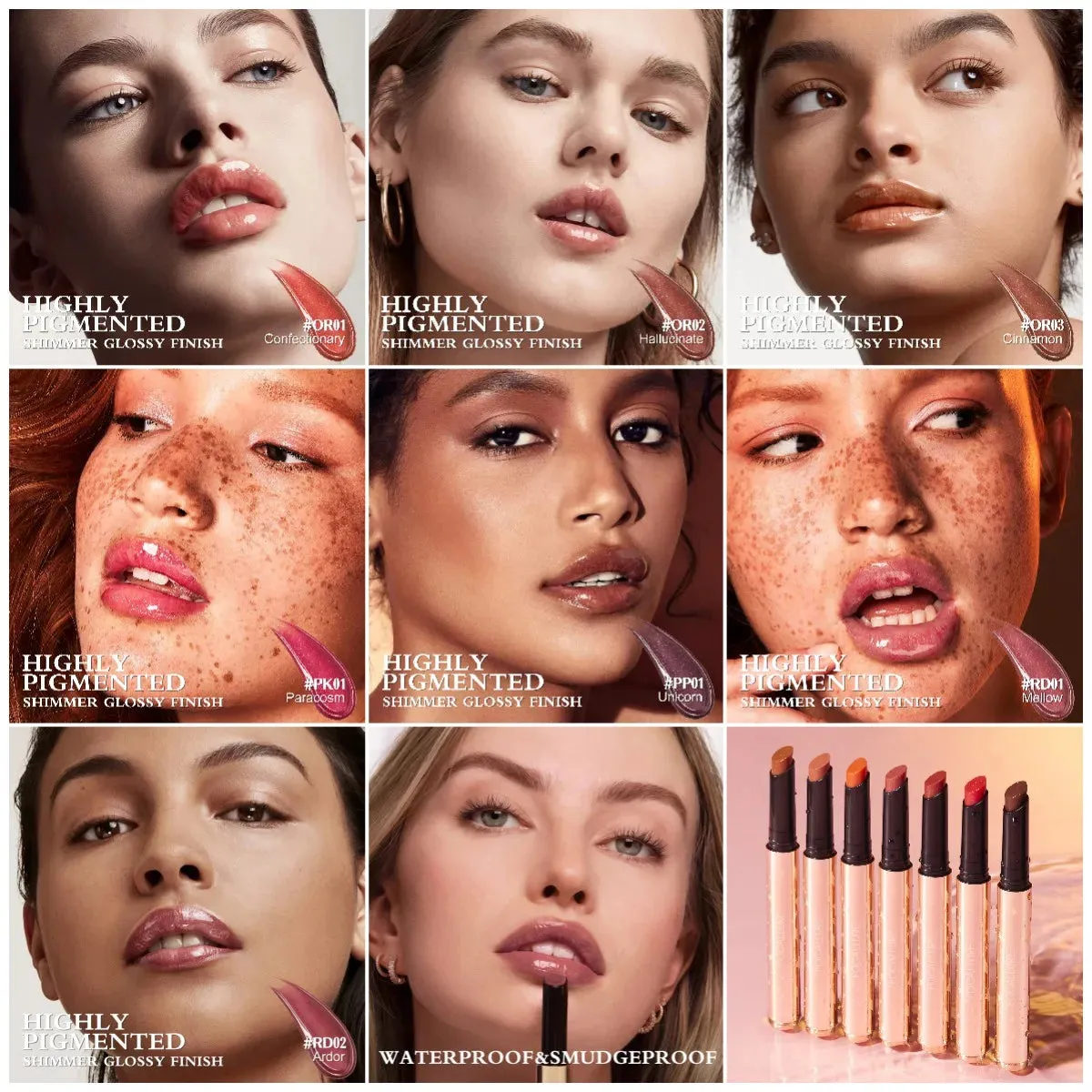 FOCALLURE Pearlescent Lip Moisturizing Long Lasting Shimmer Lipstick
