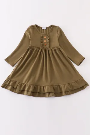 Forest Ruffle Girl Dress