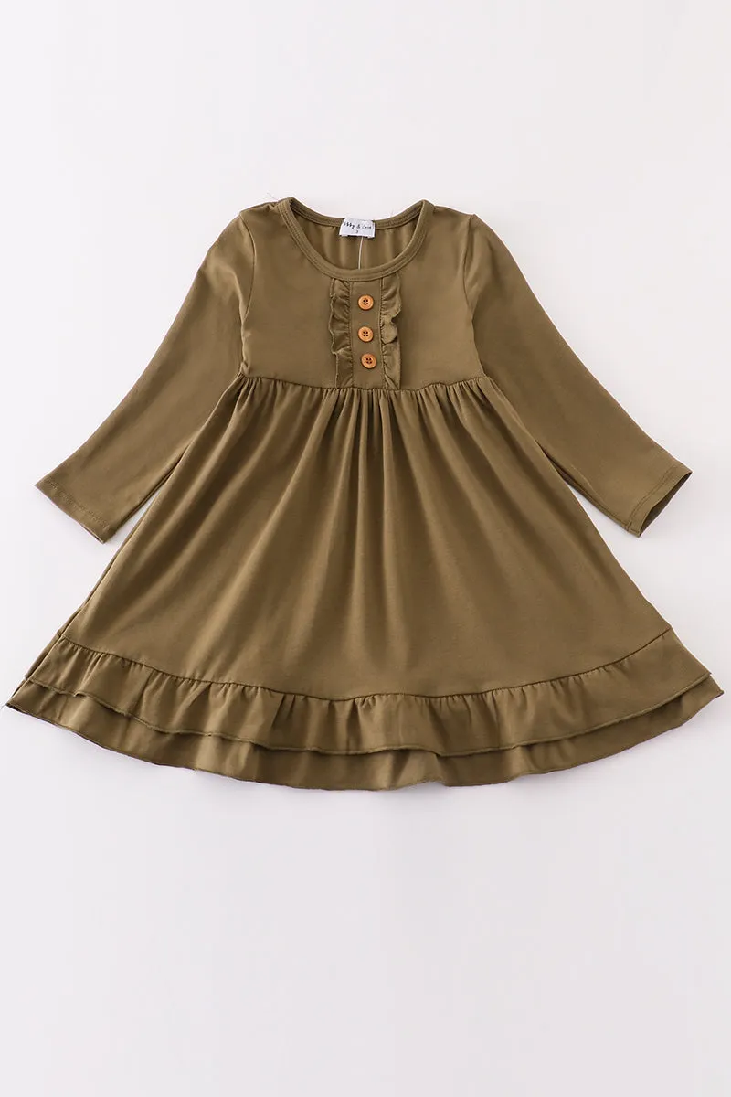 Forest Ruffle Girl Dress