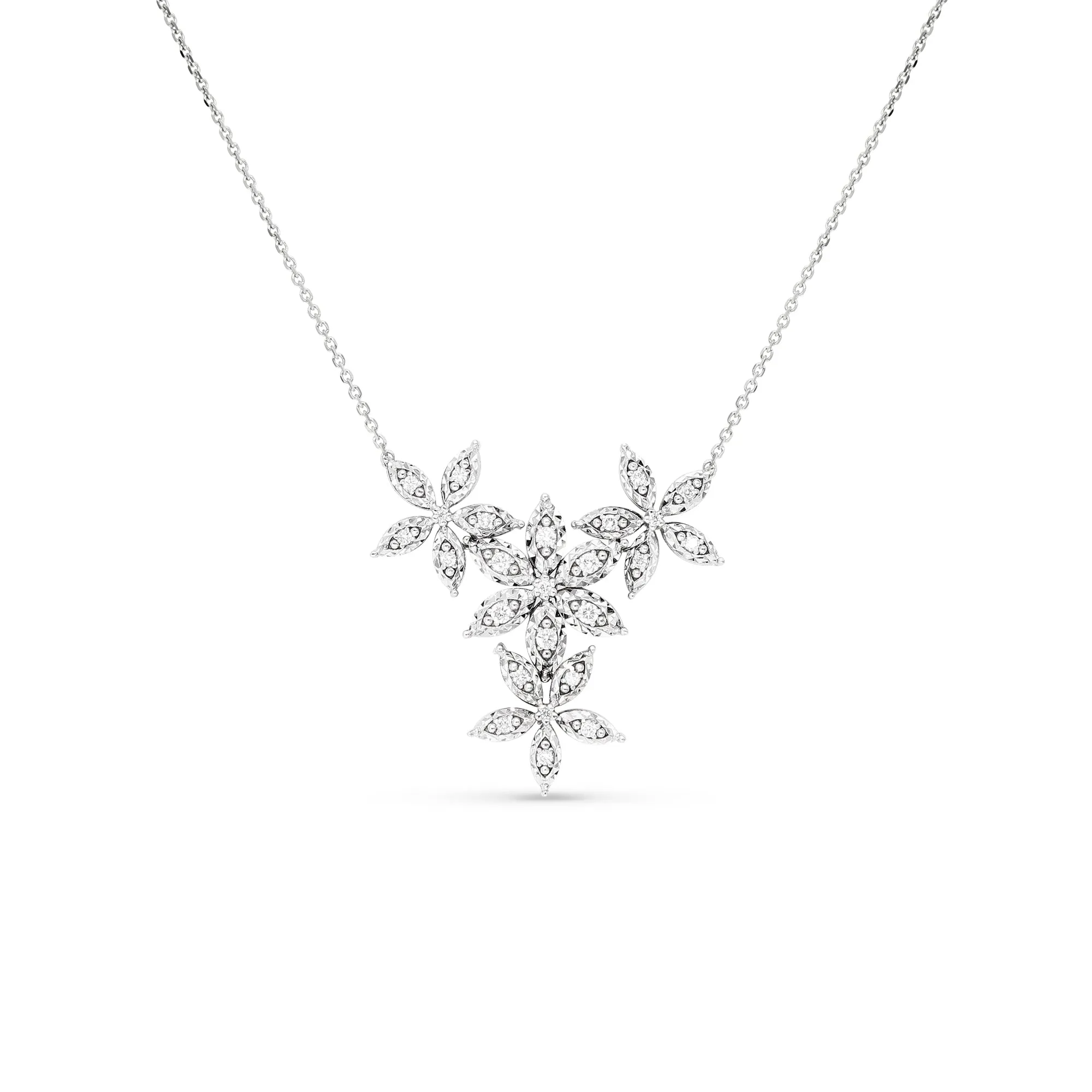 Four Flower Garland Necklace - .36 Carat