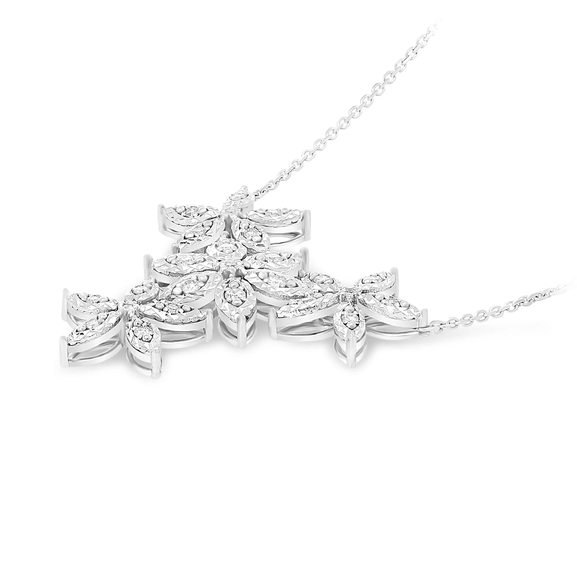 Four Flower Garland Necklace - .36 Carat