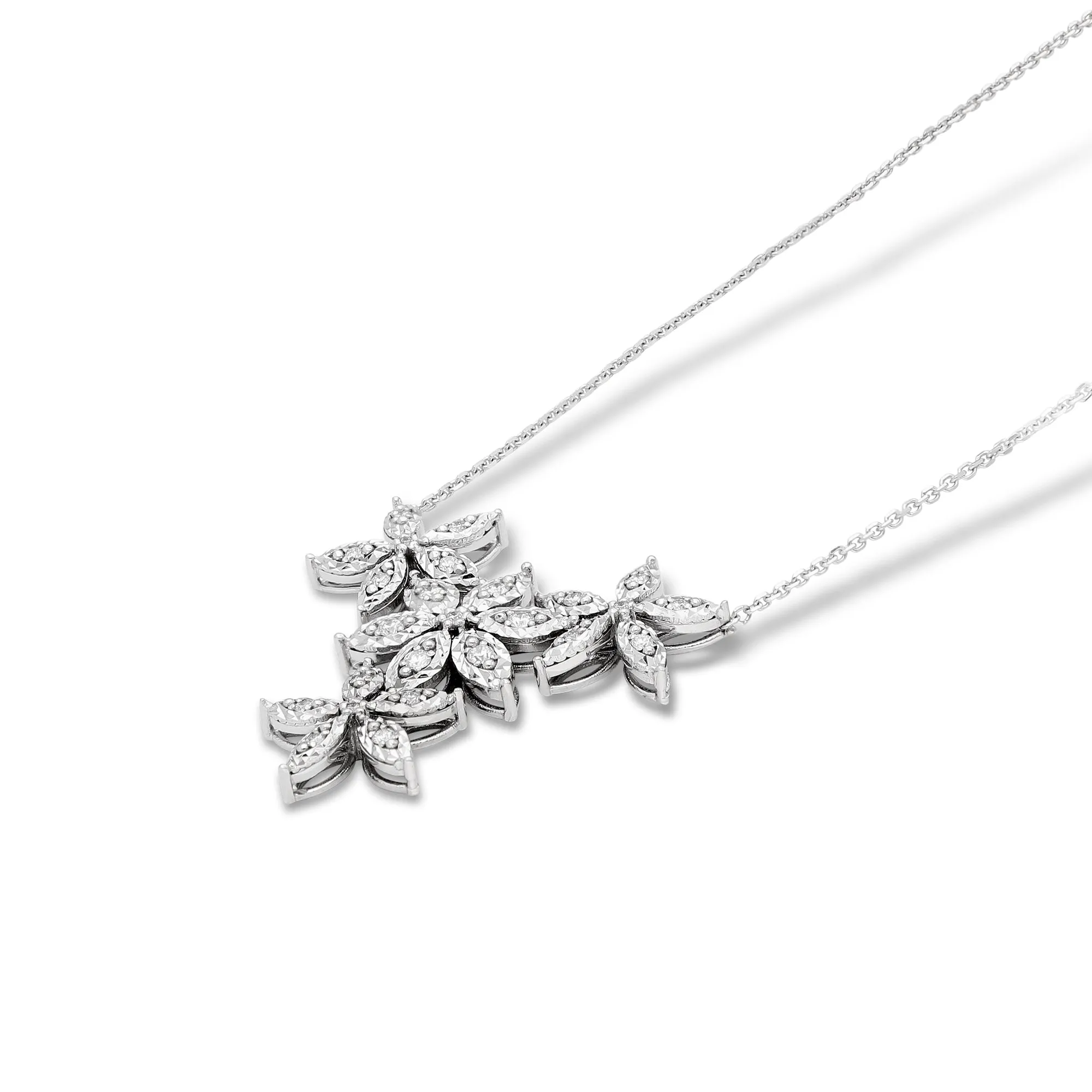 Four Flower Garland Necklace - .36 Carat