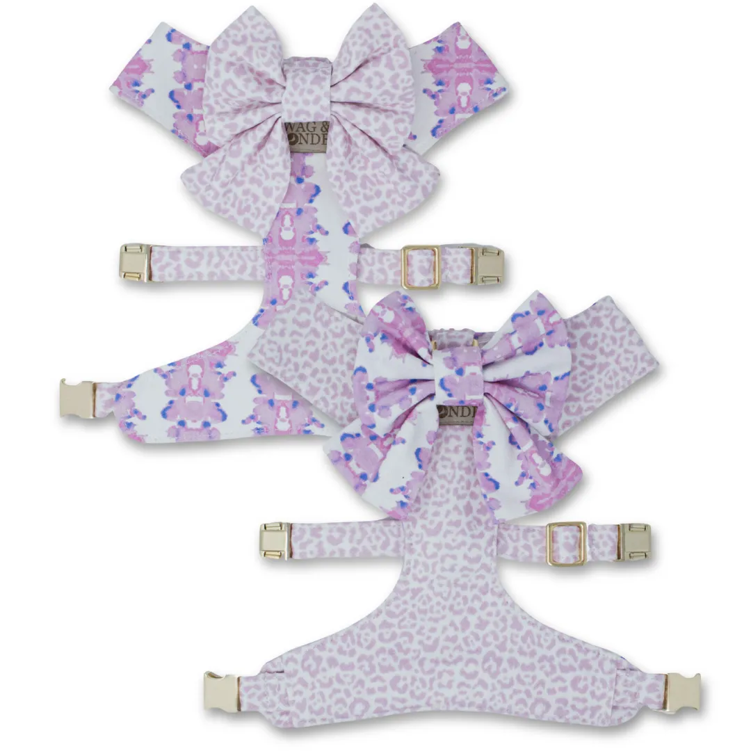 French Lavender Reversible Dog Harness   Sailor Bow